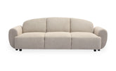 Canapé 3 places convertible dossier et accoudoirs arrondis Oliver Tissu texturé Beige