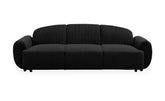 Canapé 3 places convertible dossier et accoudoirs arrondis Oliver Velours côtelé Noir