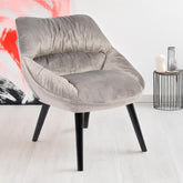 Fauteuil en velours gris Celesi