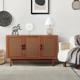 Buffet trois portes Carpar en rotin et bois L113cm