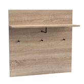 Portemanteau mural avec étagère et 3 patères Irysel 80x80cm Bois sonoma