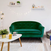 Canapé scandinave Aliph 2 places velours vert