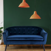 Canapé scandinave Aliph 3 places velours bleu