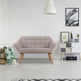 Canapé 2 places en tissu Anatan scandinave beige