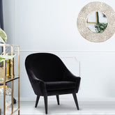 Fauteuil velours noir Amayta scandinave