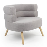 Fauteuil design arrondi Riviani Tissu bouclette Gris