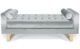 Banquette capitonnée Shell Velours Argent