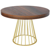 Table ronde extensible bois noisette avec pied en métal