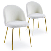 Lot de chaises Argule en tissu bouclette crème