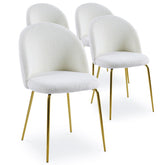 Lot de 4 chaises Argule en bouclette crème
