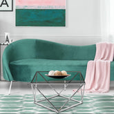 Table basse en verre transparent et pieds argent Assila