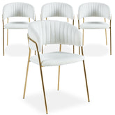 Lot de 4 chaises Azia en velours crème