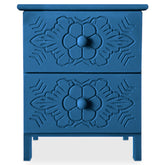 Table de chevet sculptée style marocain Chevignon L36cm Bois Bleu