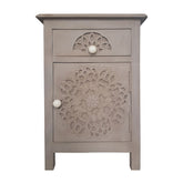 Table de chevet Arije avec tiroir et porte battante marron