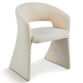 Lot de 8 chaises Ciges en tissu bouclette crème