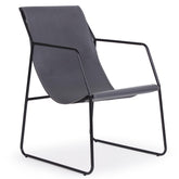 Fauteuil Ulysse Métal Noir et Simili Gris