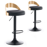 Lot de 2 chaises de bar Campy en bois chêne clair et simili noir
