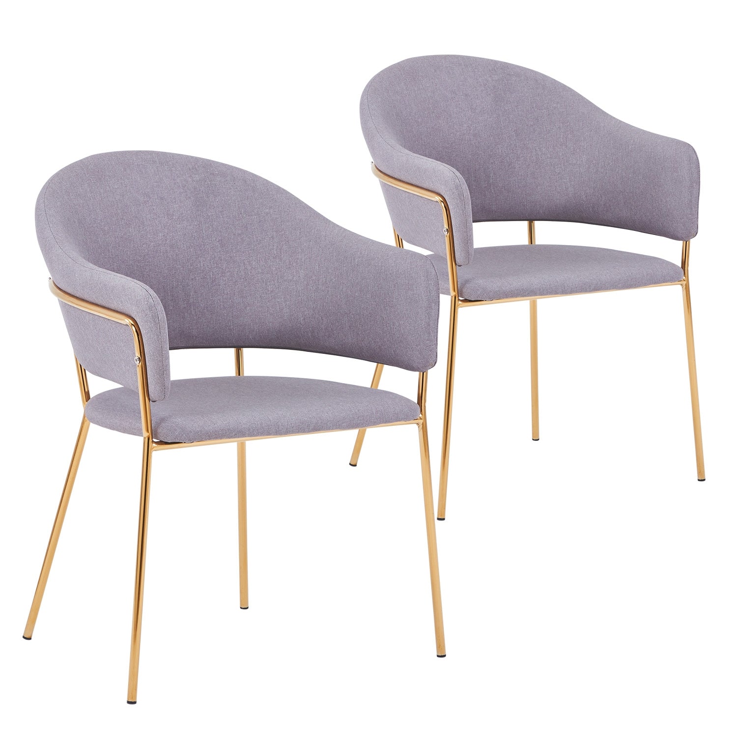 Lot de 2 chaises / fauteuils Ulrick Tissu Gris