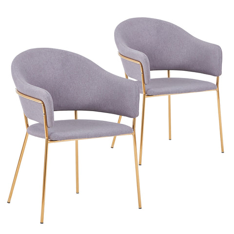 Lot de 2 chaises / fauteuils Ulrick Tissu Gris
