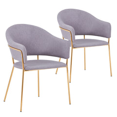 Lot de 2 chaises / fauteuils Ulrick Tissu Gris