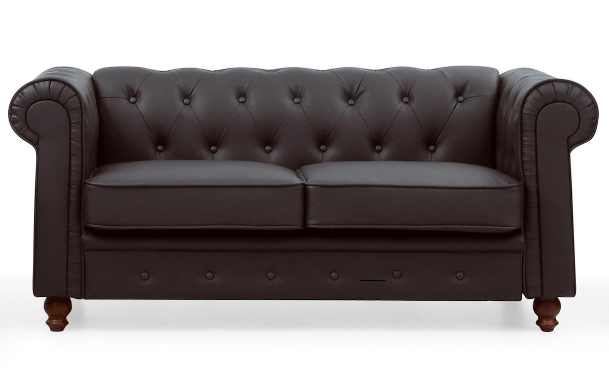 Le canapé Chesterfield capitonné 2 places original marron