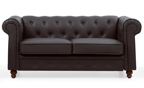 Le canapé Chesterfield capitonné 2 places original marron