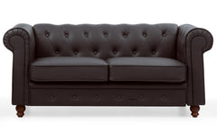 Le canapé Chesterfield capitonné 2 places original marron