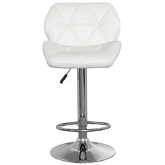 La chaise de bar matelassée Lizie Blanc