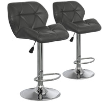 Lot de 2 chaises de bar pivotantes ajustables gris