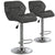 Lot de 2 chaises de bar pivotantes ajustables gris