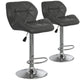 Lot de 2 chaises de bar pivotantes ajustables gris
