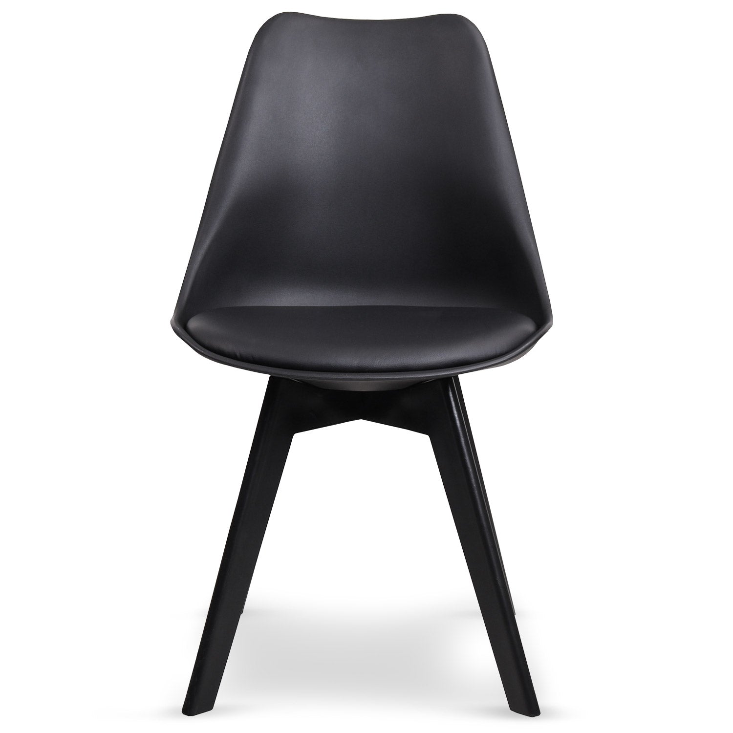 La chaise moderne Juno noire vue de face