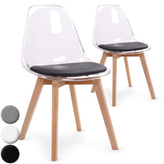 Lot de 2 chaises scandinaves Bovary Plexi Noir