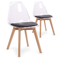 Lot de 2 chaises scandinaves Bovary Plexi Noir