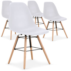 Lot de 4 chaises scandinaves Lisa Blanc 