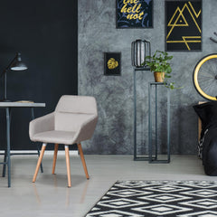 Chaise / Fauteuil scandinave Frida Tissu Beige