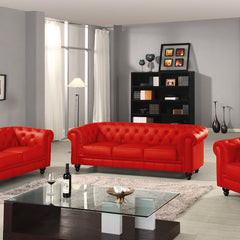 Canapé Chesterfield 3 places rouge