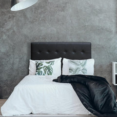 Tête de lit noire 140 cm capitonnée