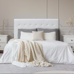 Tête de lit au capitonnage classique 160 cm blanc