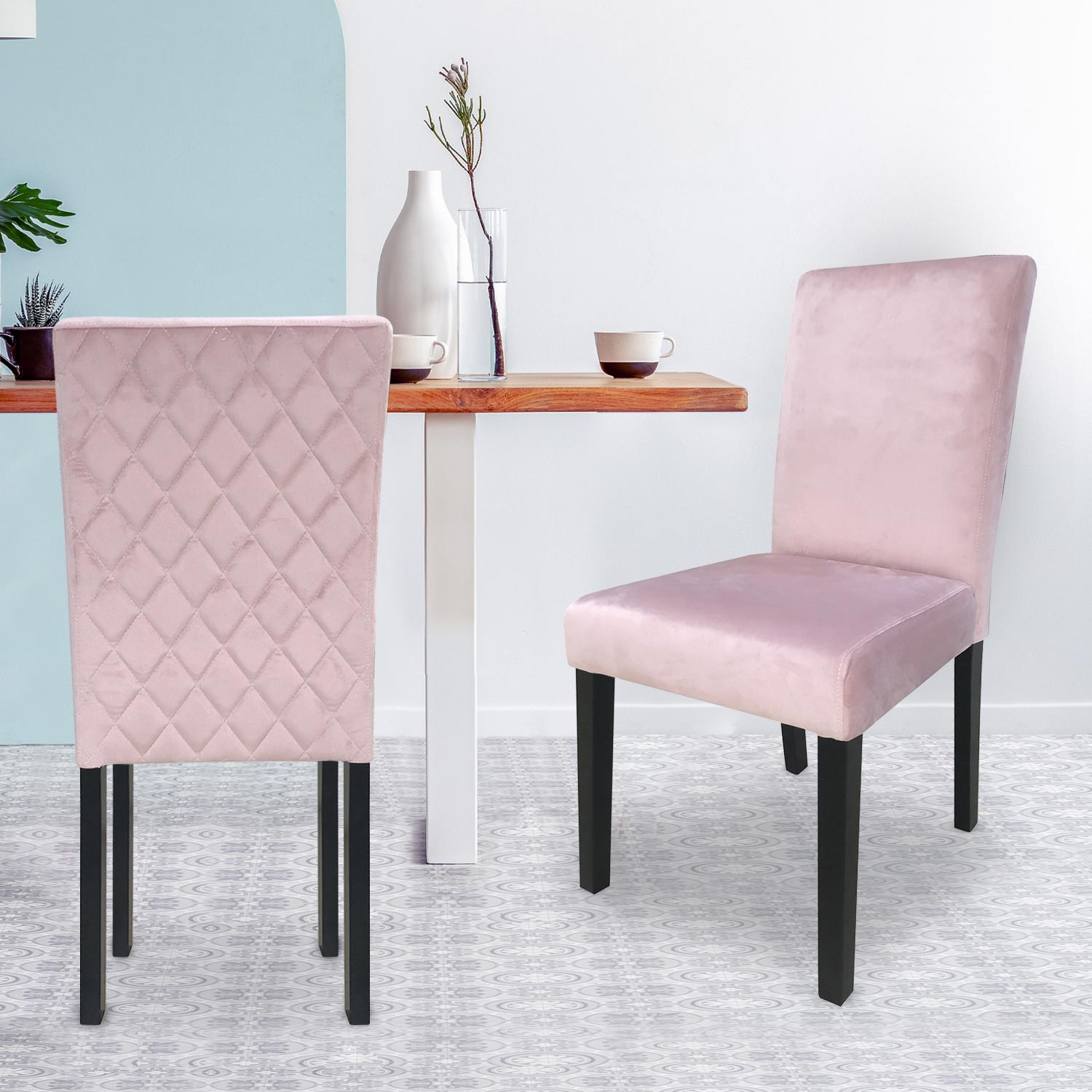 Lot de 2 chaises Shaliman Velours Rose