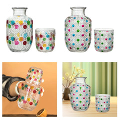 Pichet en verre pour table de nuit, carafe à eau de chevet et ensemble de verres, gobelet en verre pour chambre à coucher, seau de nuit, dessus de couchage de mariage, cadeau