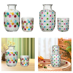 Pichet en verre pour table de nuit, carafe à eau de chevet et ensemble de verres, gobelet en verre pour chambre à coucher, seau de nuit, dessus de couchage de mariage, cadeau