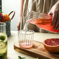 Bouteille d'eau en verre avec ensemble de gobelets en verre, Carafe de chevet avec gobelet, verres, pichet pour boissons au lait, thé