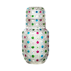 Pichet en verre pour table de nuit, carafe à eau de chevet et ensemble de verres, gobelet en verre pour chambre à coucher, seau de nuit, dessus de couchage de mariage, cadeau