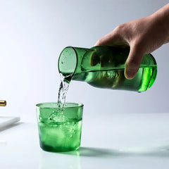 Bouteille d'eau en verre avec tasse en verre, Carafe de chevet, Carafe d'eau de nuit avec gobelet, verres, flacon, Pot pour thé au lait