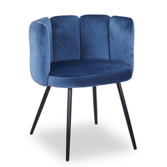 Lot de 2 chaises Amela Velours Bleu