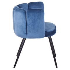 Lot de 2 chaises Amela Velours Bleu