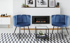Lot de 2 chaises Amela Velours Bleu