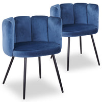 Lot de 2 chaises en velours bleu