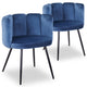 Lot de 2 chaises en velours bleu